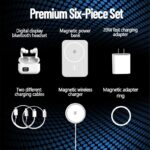 6-in-1 Charging Kit: Fast Charge, Magnetic Power Bank, Wireless Charger, Type-C to Fast Charging Cable, Adapter & Audio Support