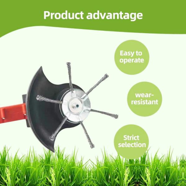 6 inch Steel Wire Rotary Brush Cutter Trimmer Head, (Bore 0.2inch/5mm) Weed Wacker Replacement Heads, Wired Trimmer Head Replacement for Electric Battery Powered Cordless String Trimmer, Weed Eater, Moss & Rust Removal