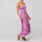 Women's Summer Long Cami Dress Sleeveless Open Back Flower Print Hollow Out Beach Casual Dress Check Womenswear Floral Light