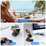 Wireless Audio Bluetooth Speaker with Emergency charging, 5in1 Phone Holder Power Bank with Colorful Ambient Light for Tablet iPhone Android