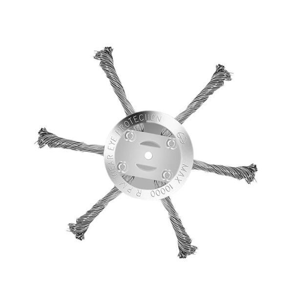 6 inch Steel Wire Rotary Brush Cutter Trimmer Head, (Bore 0.2inch/5mm) Weed Wacker Replacement Heads, Wired Trimmer Head Replacement for Electric Battery Powered Cordless String Trimmer, Weed Eater, Moss & Rust Removal