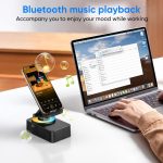 Wireless Audio Bluetooth Speaker with Emergency charging, 5in1 Phone Holder Power Bank with Colorful Ambient Light for Tablet iPhone Android