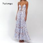 Women's Summer Long Cami Dress Sleeveless Open Back Flower Print Hollow Out Beach Casual Dress Check Womenswear Floral Light