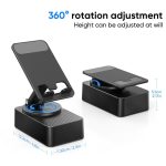 Wireless Audio Bluetooth Speaker with Emergency charging, 5in1 Phone Holder Power Bank with Colorful Ambient Light for Tablet iPhone Android