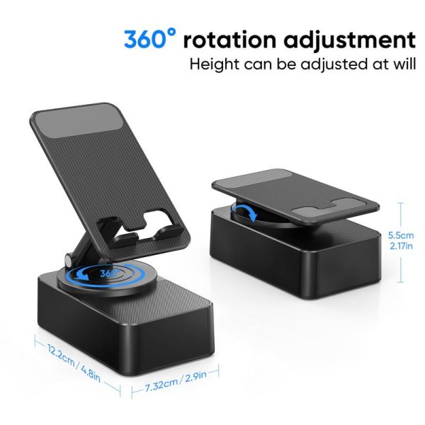 Wireless Audio Bluetooth Speaker with Emergency charging, 5in1 Phone Holder Power Bank with Colorful Ambient Light for Tablet iPhone Android