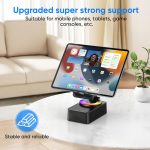 Wireless Audio Bluetooth Speaker with Emergency charging, 5in1 Phone Holder Power Bank with Colorful Ambient Light for Tablet iPhone Android