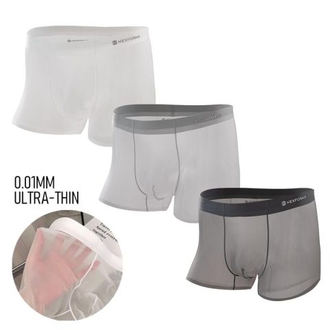 Men's Ultra-Thin Cooling Boxer Briefs Lightweight Microfiber Underwear Breathable No-Show Design Summer Comfort